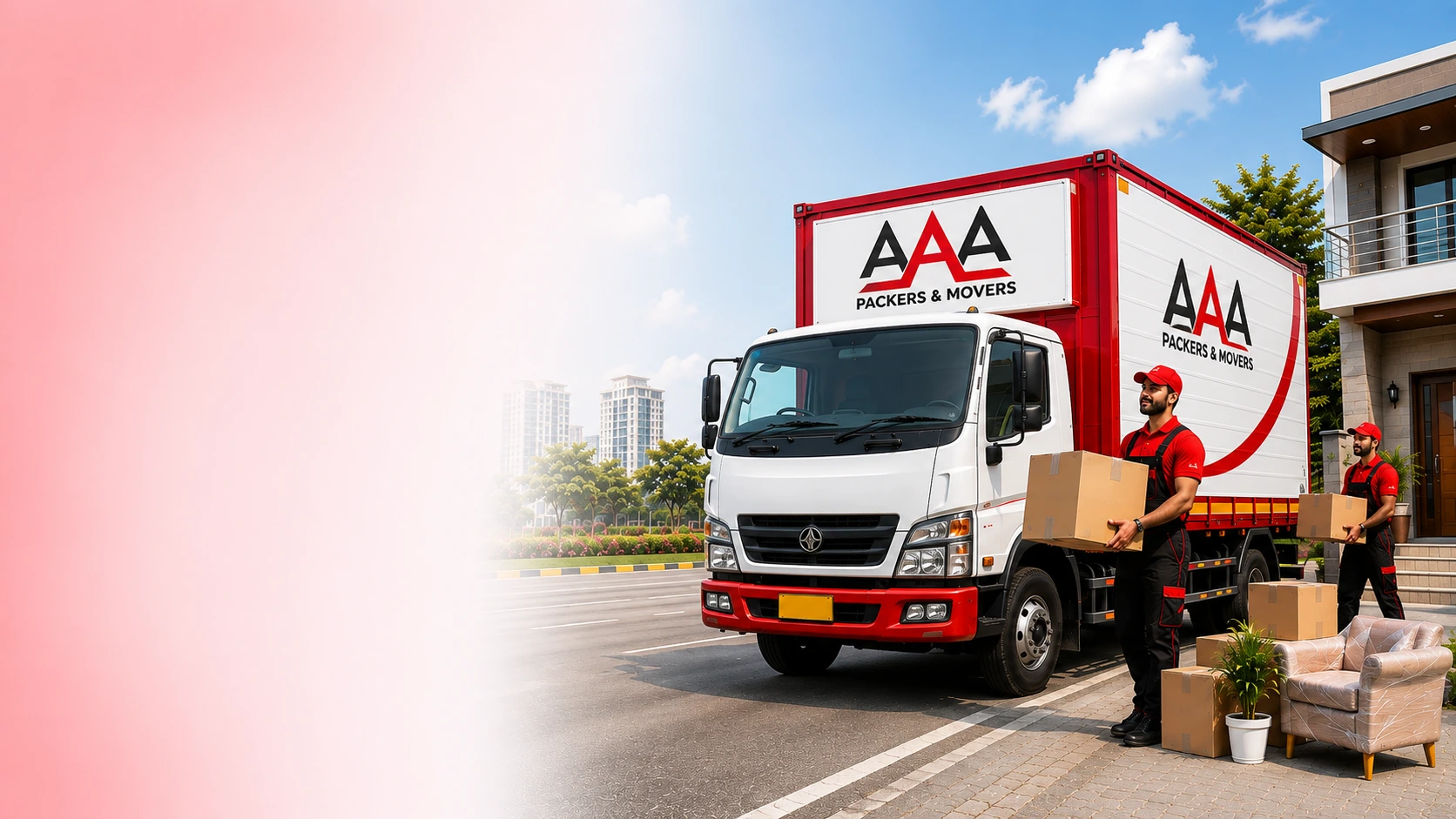 AAA Packers and Movers truck and team in Salem